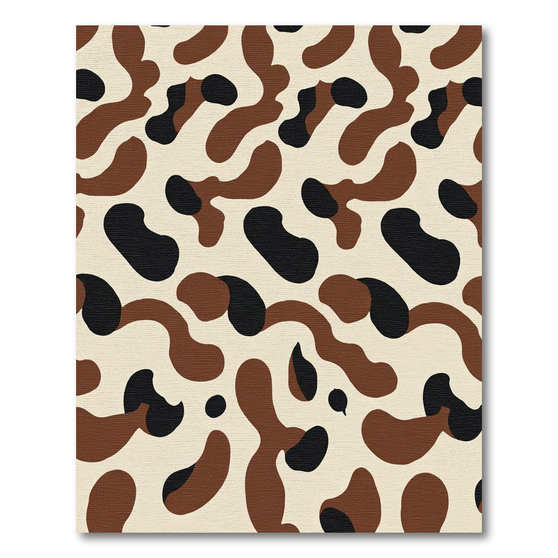 Earthy Brown Black Organic Shapes Rug