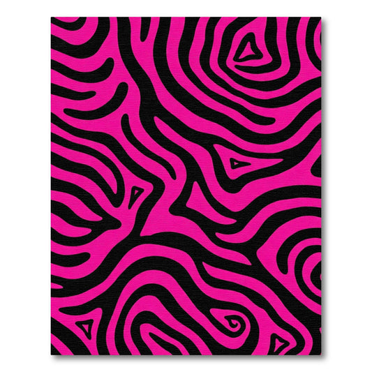 Vibrant Magenta Zebra Swirl Rug