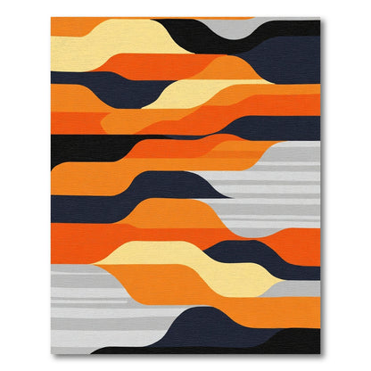 Vibrant Orange Wave Layers Rug