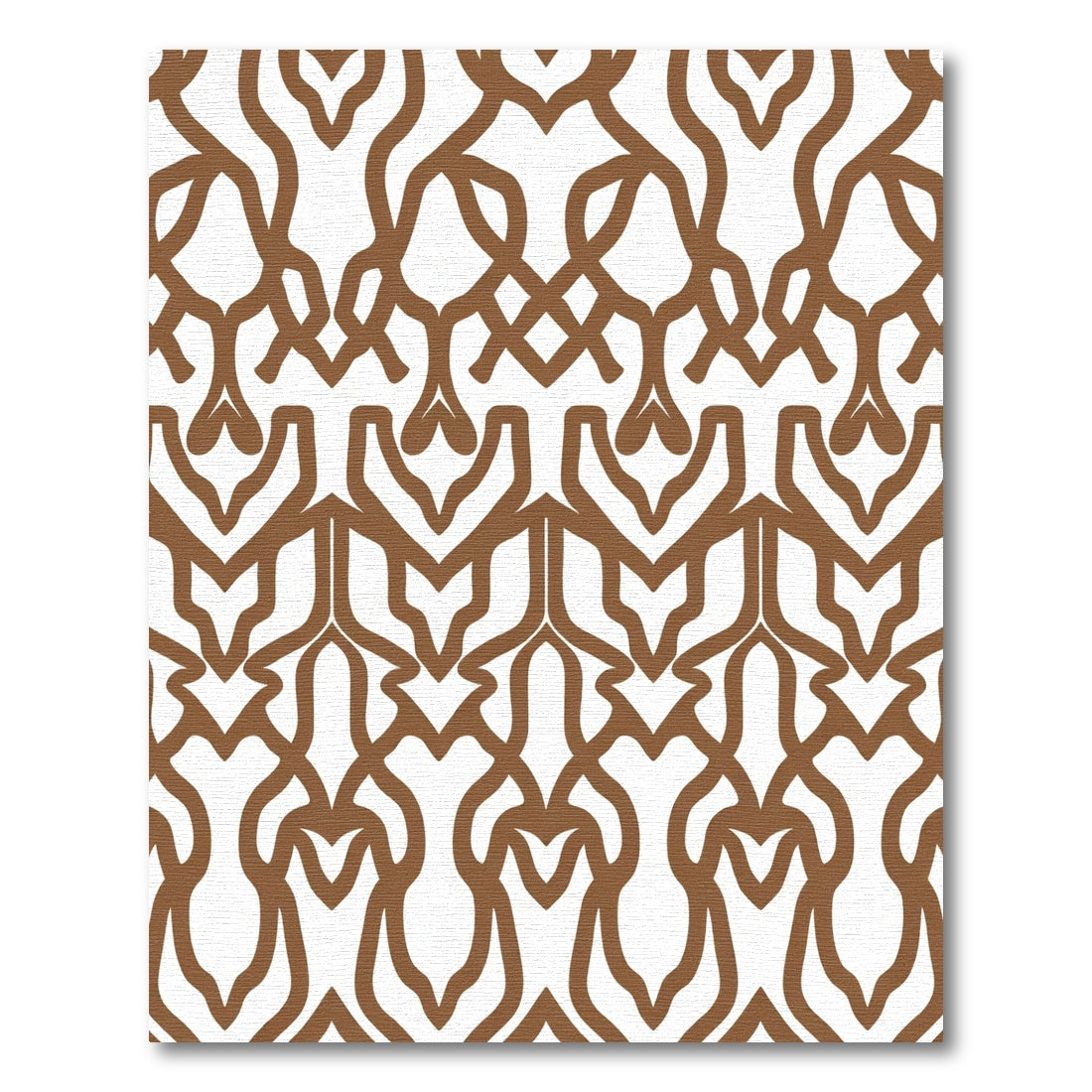 Ornate Brown Repeating Scroll Rug