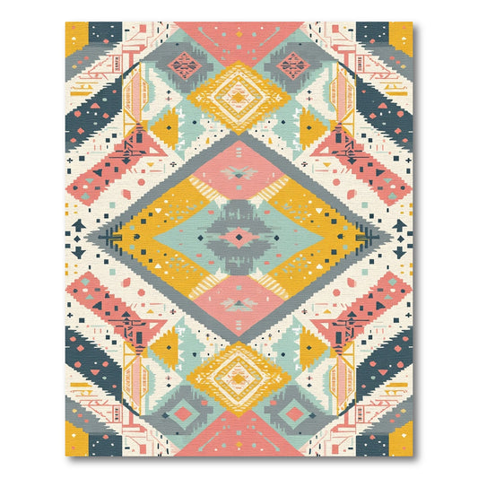 Eclectic Geometric Diamond Tribal Rug