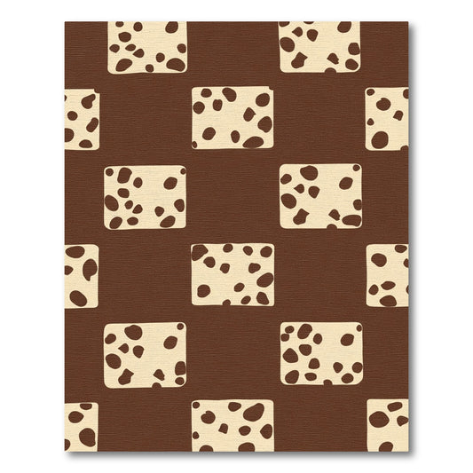 Brown Beige Spotted Squares Rug