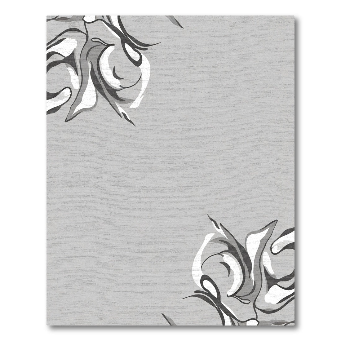Monochromatic Swirl Abstract Floral Accent Rug