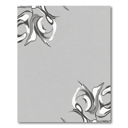 Monochromatic Swirl Abstract Floral Accent Rug