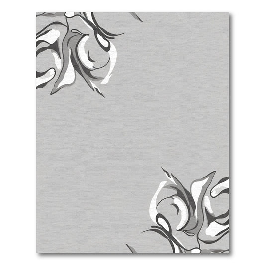 Monochromatic Swirl Abstract Floral Accent Rug