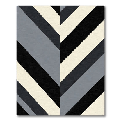 Monochromatic Chevron Stripe Composition Rug