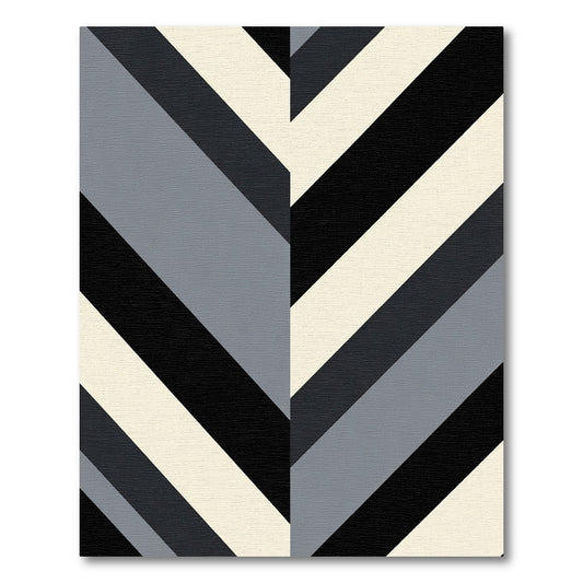 Monochromatic Chevron Stripe Composition Rug