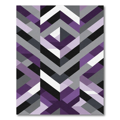Geometric Diamond Purple Gray Abstract Rug