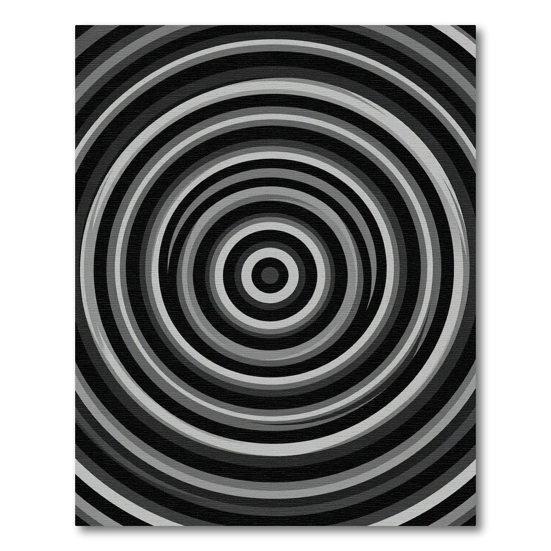 Monochrome Abstract Concentric Circular Art Rug
