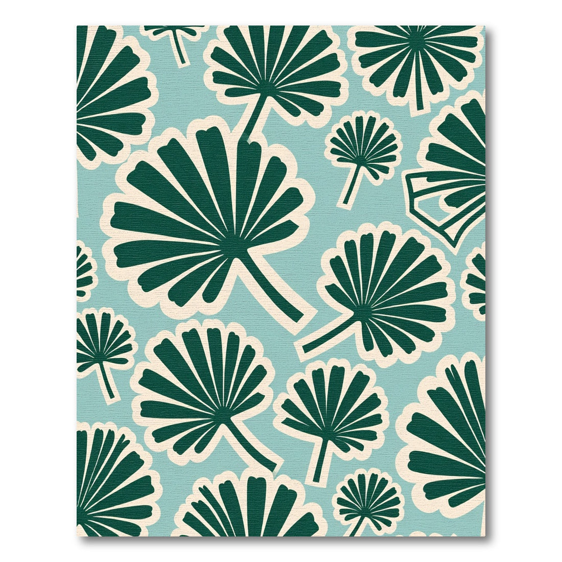 Coastal Green Fan Palm Rug
