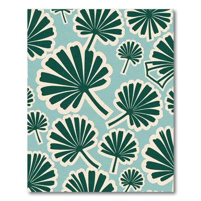 Coastal Green Fan Palm Rug
