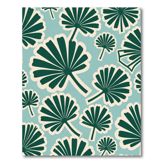 Coastal Green Fan Palm Rug