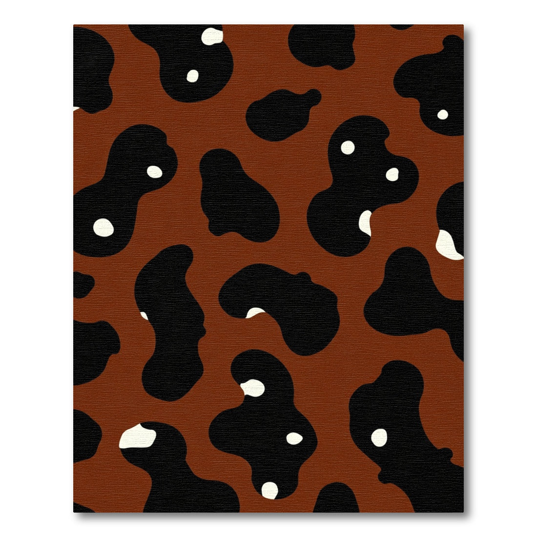 Brown Black White Blotchy Animal Print Rug