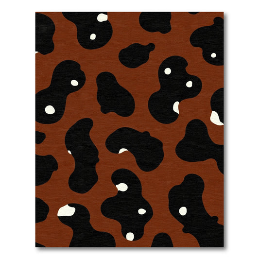 Brown Black White Blotchy Animal Print Rug