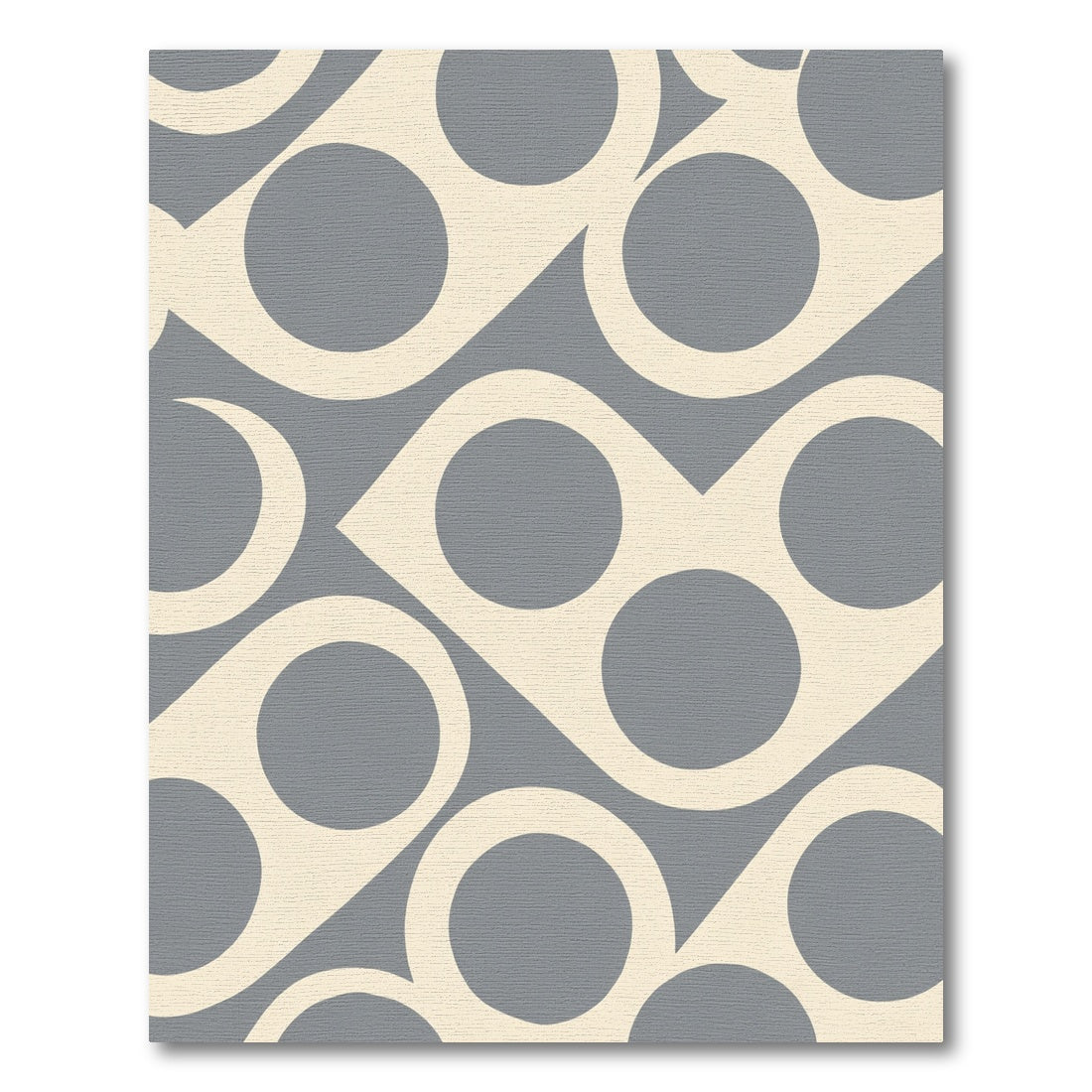 Gray Cream Wave Circle Composition Rug