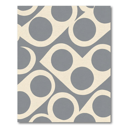 Gray Cream Wave Circle Composition Rug