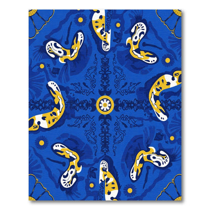 Surreal Blue Yellow Organic Swirl Rug