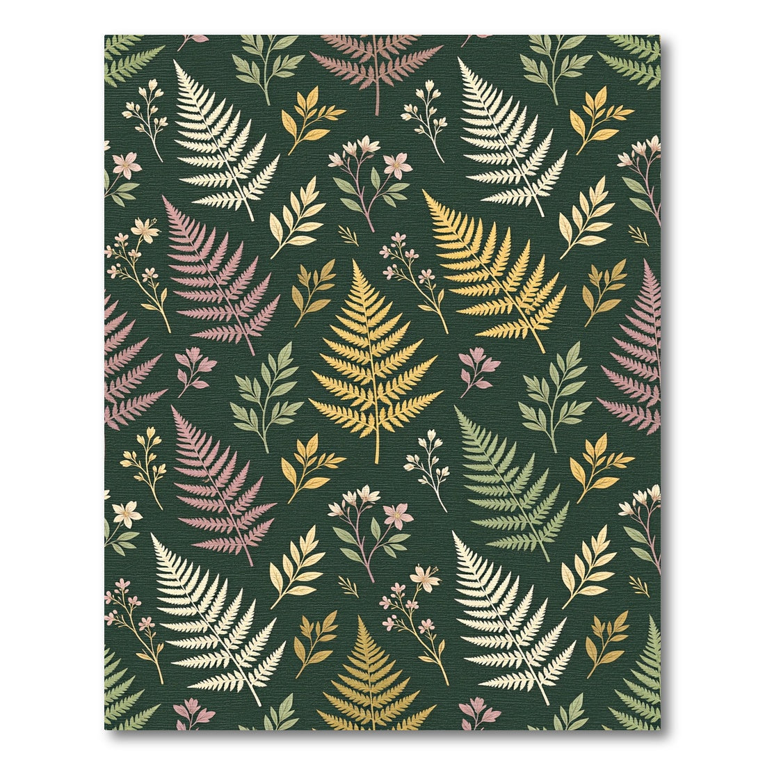 Forest Fern And Blossom Garden Rug