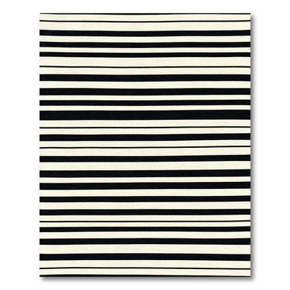 High Contrast Black White Stripes Rug