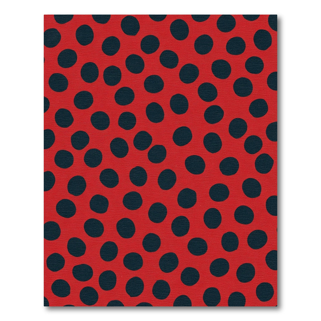 Red Polka Dot Contemporary Round Rug