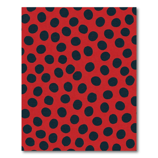 Red Polka Dot Contemporary Round Rug