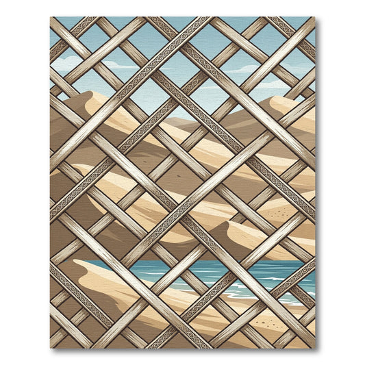Lattice Desert Oasis Sandy Dune View Rug