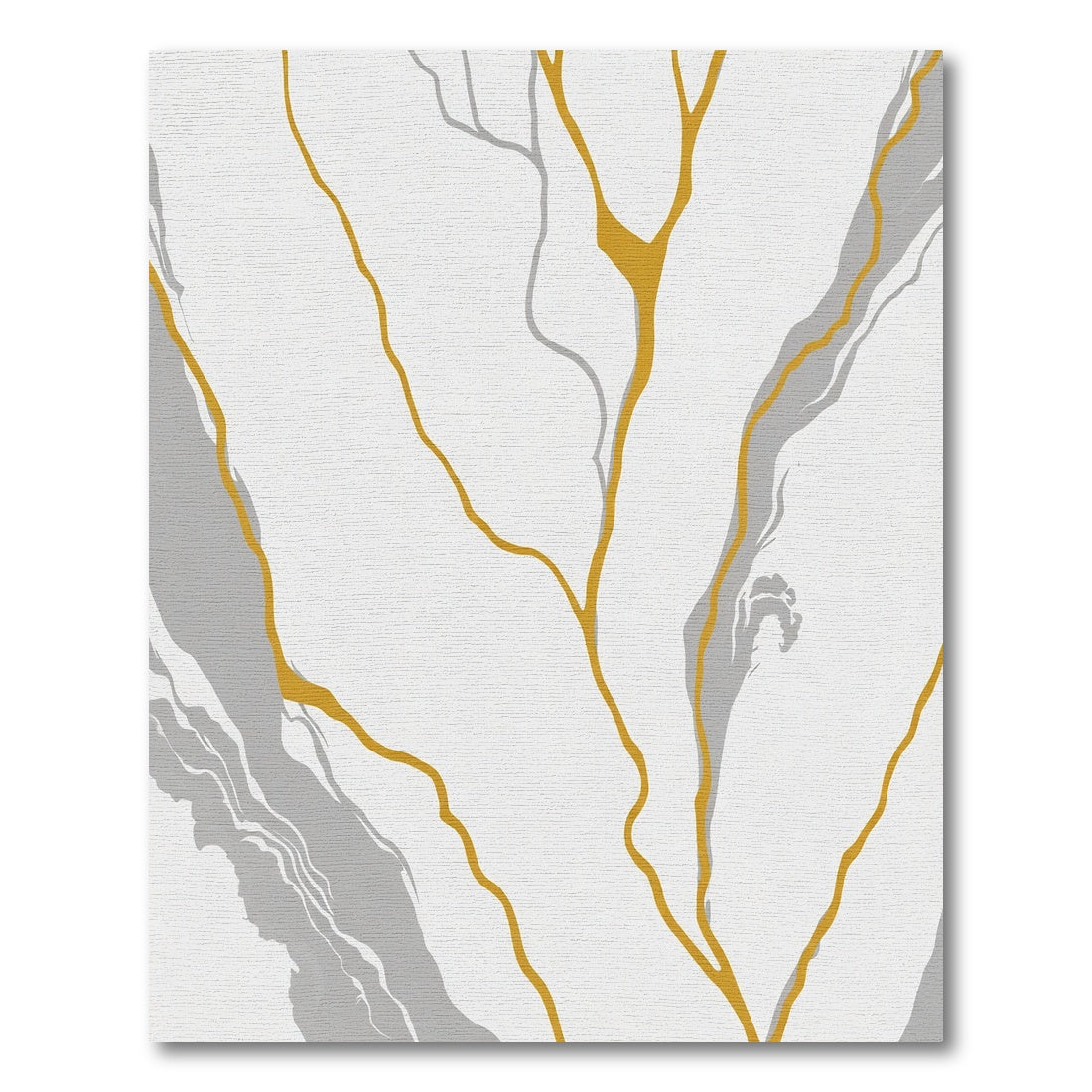 Gold Grey Vein Abstract Marble Rug