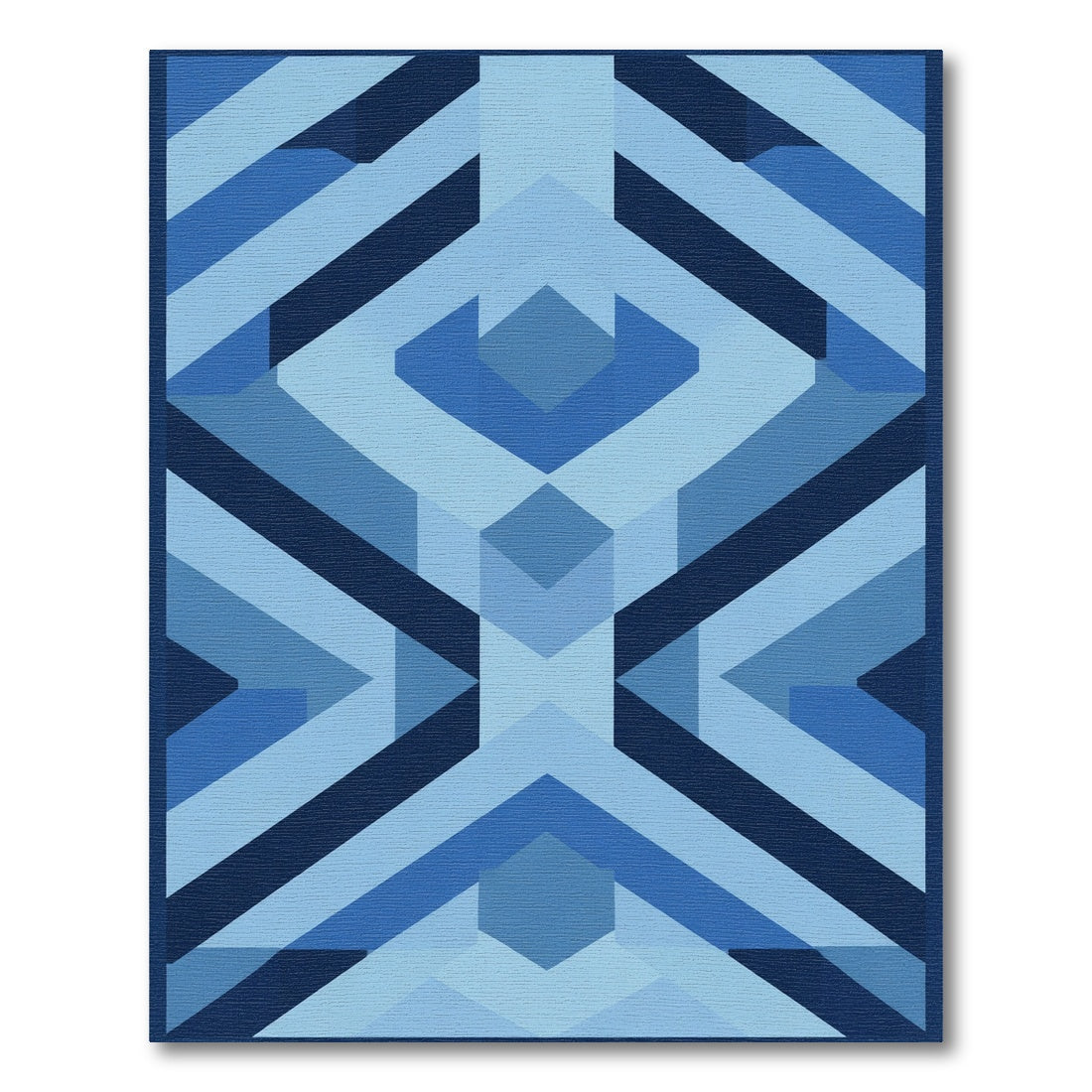 Geometric Indigo Diamond Array Rug