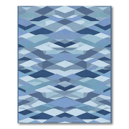 Modern Geometric Blue Diamond Blanket Rug