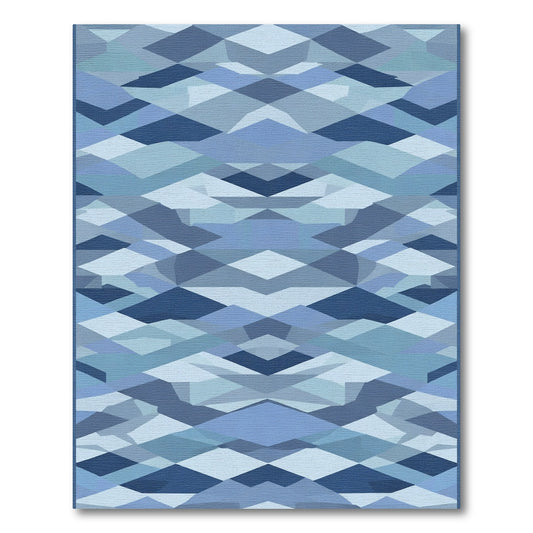 Modern Geometric Blue Diamond Blanket Rug