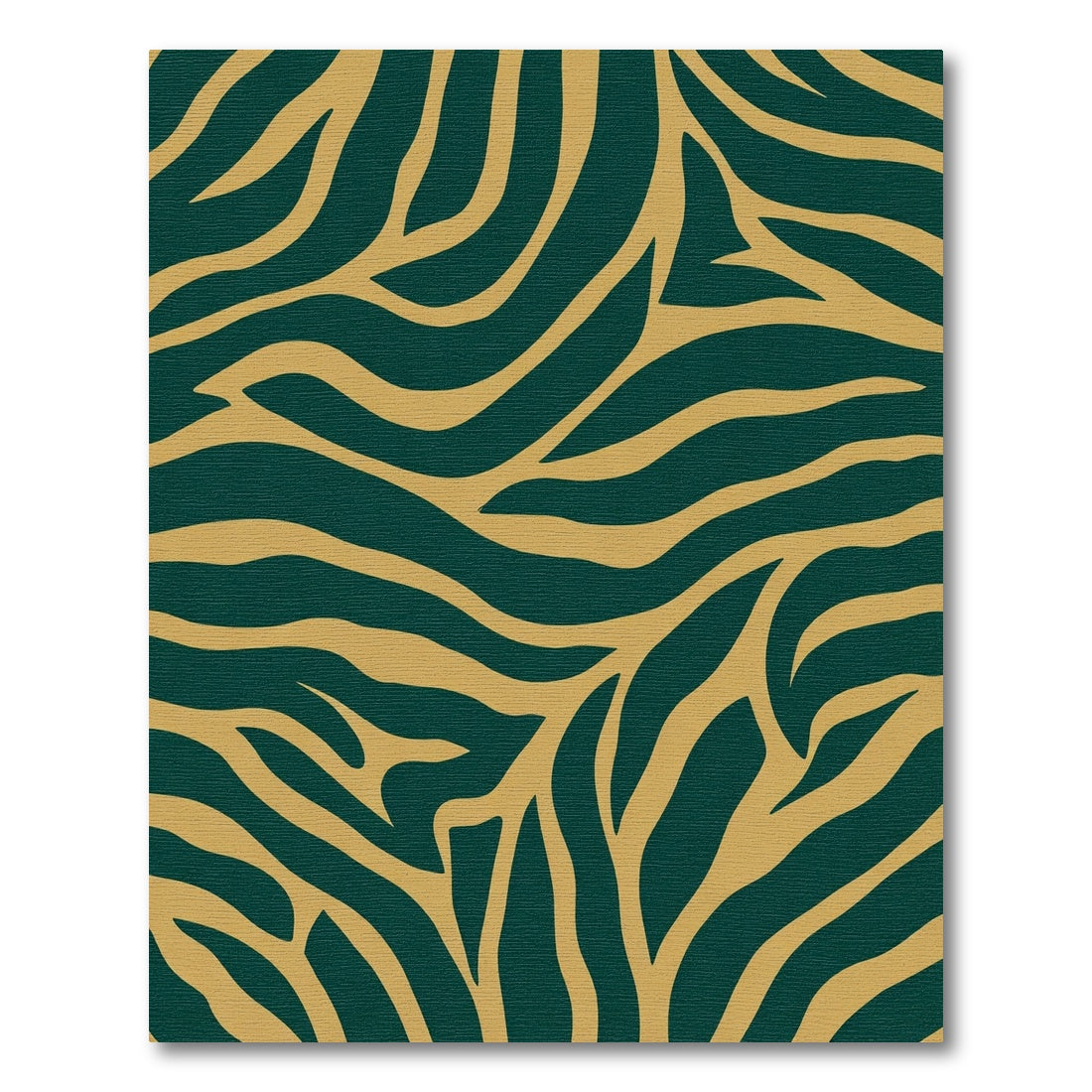 Deep Teal Gold Zebra Stripes Rug