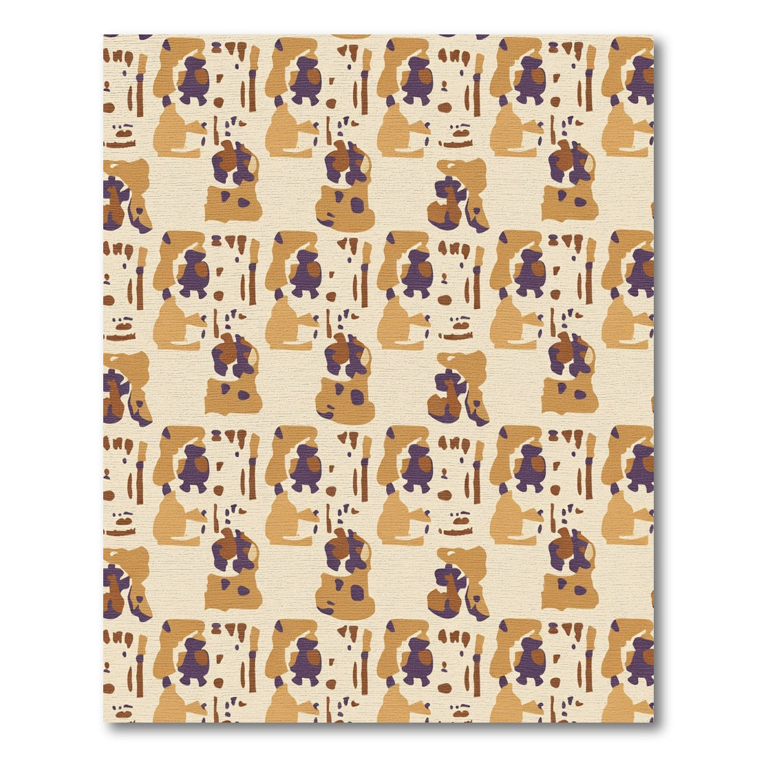 Sandy Brown Abstract Figure Arrangement Rug