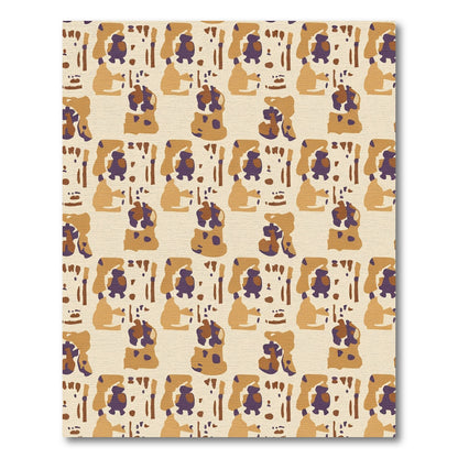 Sandy Brown Abstract Figure Arrangement Rug