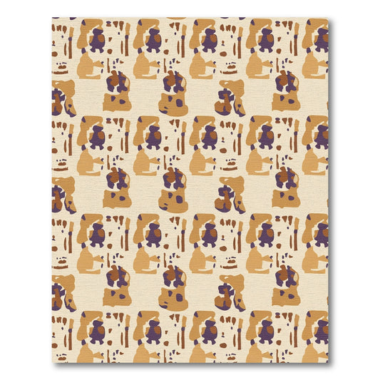 Sandy Brown Abstract Figure Arrangement Rug