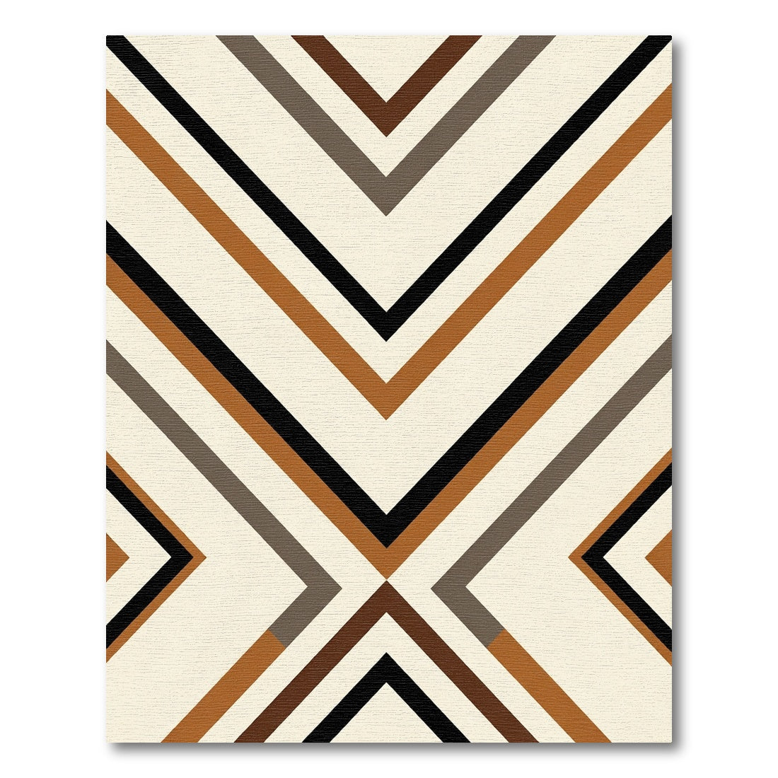 Earthy Tone Geometric Chevron Rug