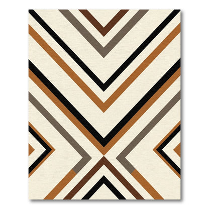 Earthy Tone Geometric Chevron Rug