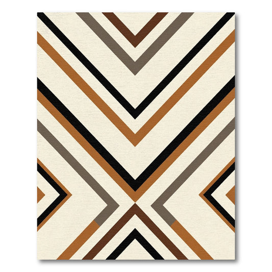 Earthy Tone Geometric Chevron Rug