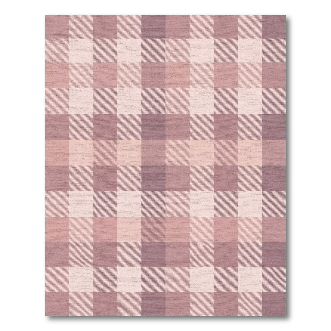 Blush Brown Gingham Checkered Rug