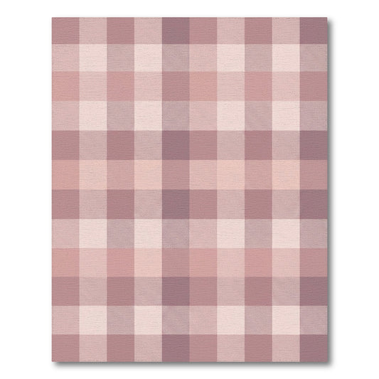 Blush Brown Gingham Checkered Rug