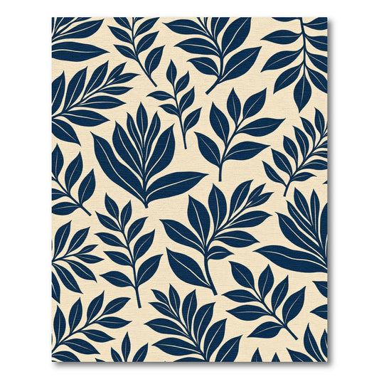 Navy Blue Botanical Branch Accent Rug