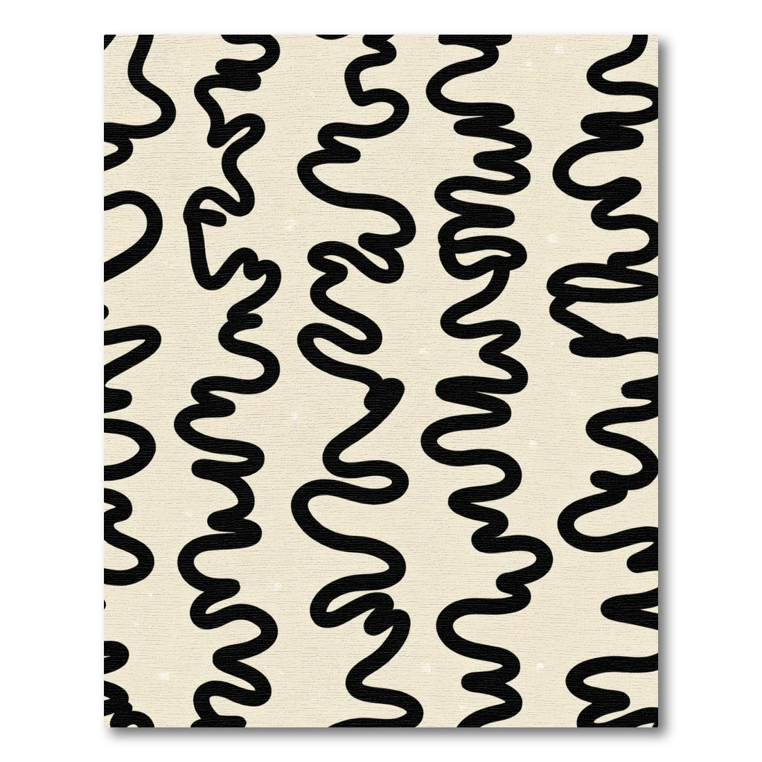Minimalist Black Wavy Lines Rug