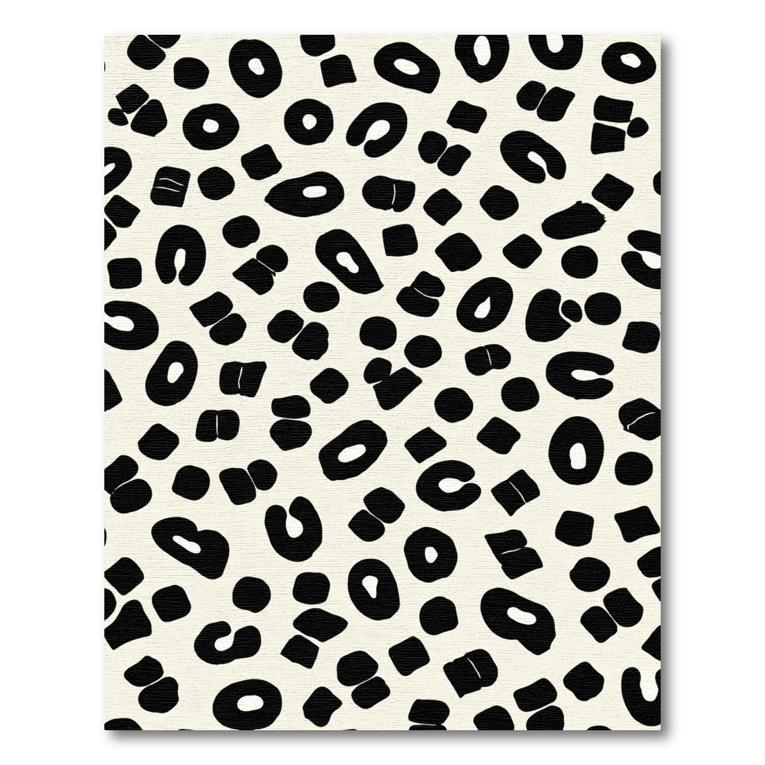Black Spots Cream Background Abstract Rug