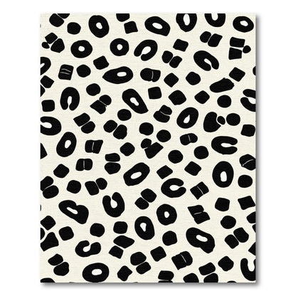 Black Spots Cream Background Abstract Rug