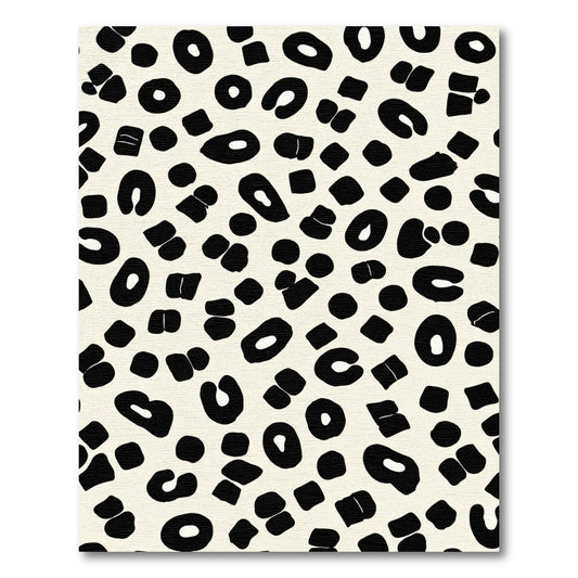 Black Spots Cream Background Abstract Rug