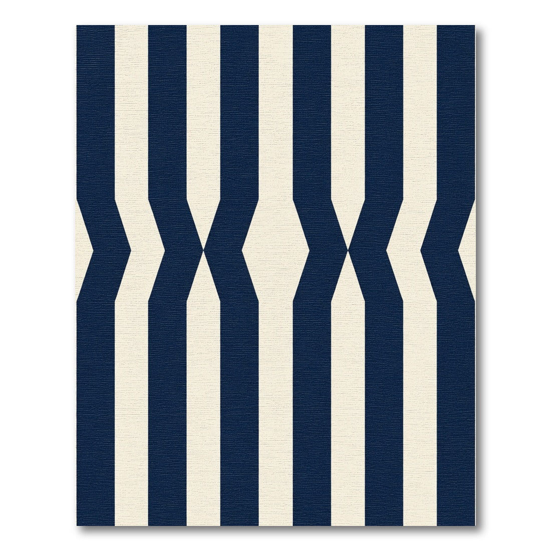 Navy Cream Geometric Arrow Stripe Rug