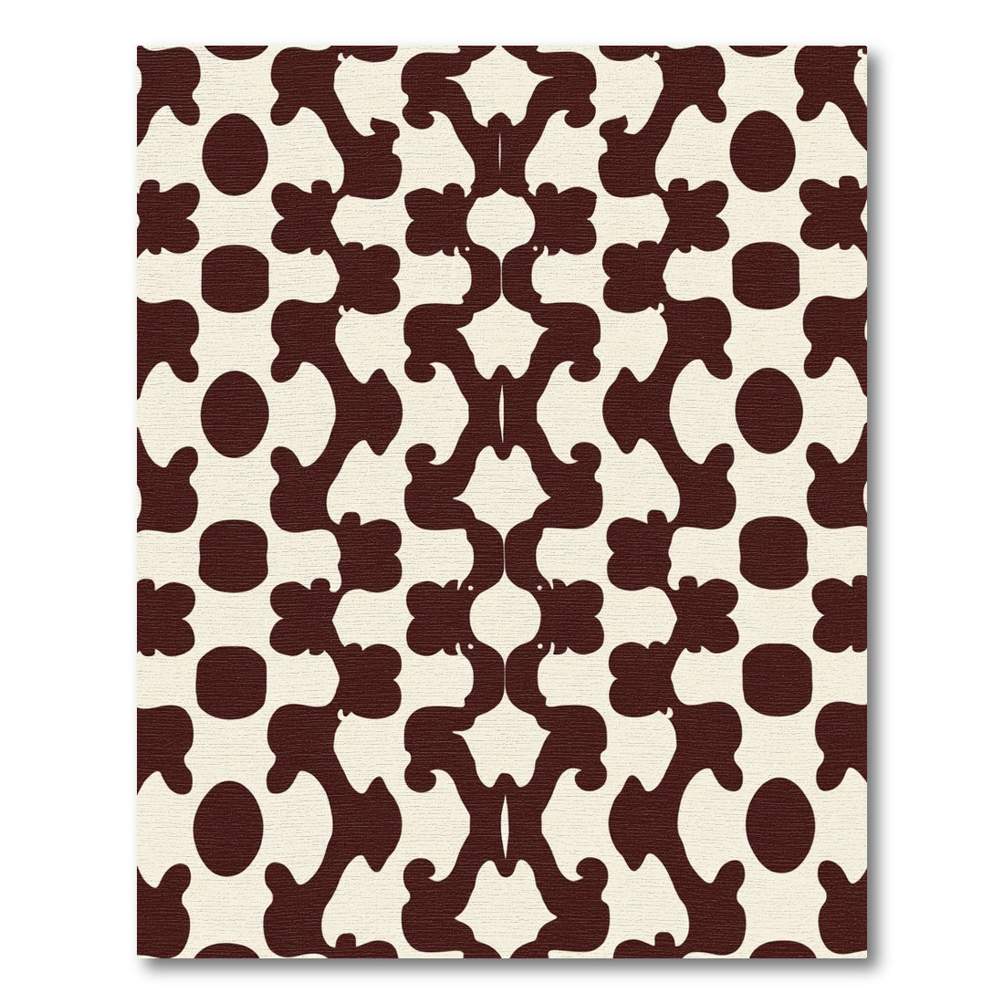Deep Brown Organic Medallion Repeat Rug
