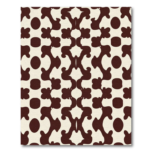 Deep Brown Organic Medallion Repeat Rug