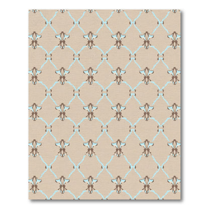 Brown Blue Lattice Ornament Rug