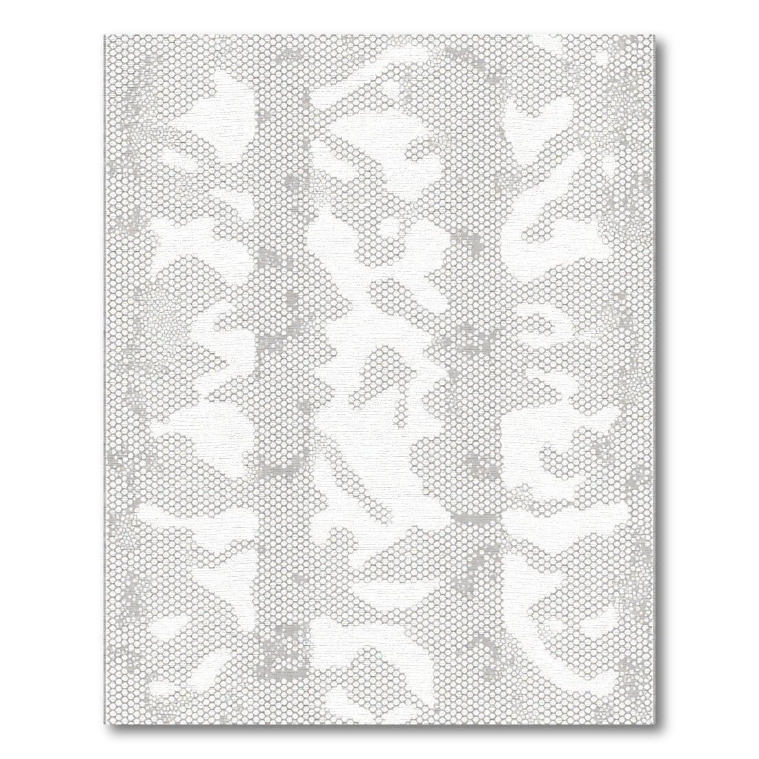 Subtle Gray Lace Organic Hexagon Rug