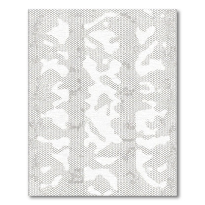 Subtle Gray Lace Organic Hexagon Rug